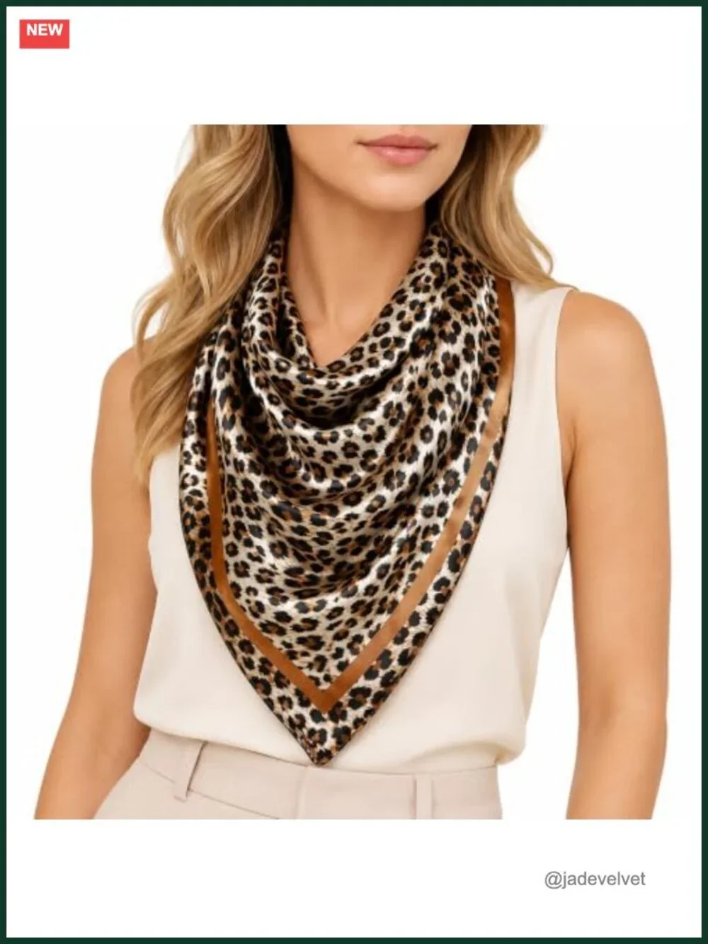 Silk Feel Leopard Print Head Scarf Bandana 35